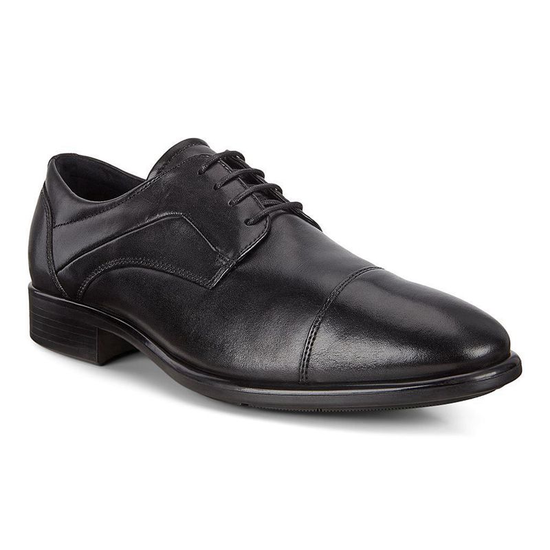 Men Business Ecco Citytray - Derby Black - India IYHGLX253